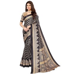 Womens Woven Printed Art Silk Saree with Unstitched Blouse Material