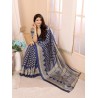 Womens Woven Printed Art Silk Saree with Unstitched Blouse Material