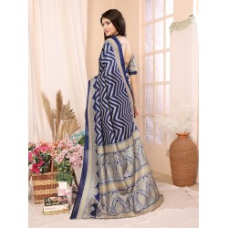 Womens Woven Printed Art Silk Saree with Unstitched Blouse Material