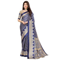 Womens Woven Printed Art Silk Saree with Unstitched Blouse Material