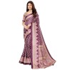 Womens Woven Printed Art Silk Saree with Unstitched Blouse Material