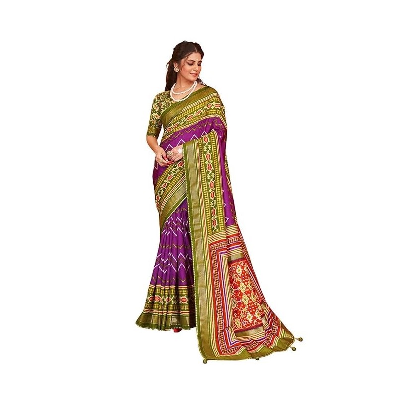 Women's Embroidery Saree With Unstitched Blouse