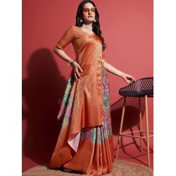 Women's Handloom Embroidery Saree With Blouse Piece