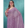 Women's Organza Embroidered Saree With Unstitched Blouse