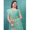 Women's Organza Embroidered Saree With Unstitched Blouse