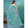 Women's Organza Embroidered Saree With Unstitched Blouse