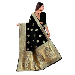 Women's Pure Kanjivaram Silk Saree Banarasi Silk Saree With Blouse Piece