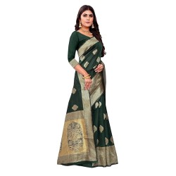 Women's Pure Kanjivaram Silk Saree Banarasi Silk Saree With Blouse Piece