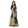 Women's Pure Kanjivaram Silk Saree Banarasi Silk Saree With Blouse Piece