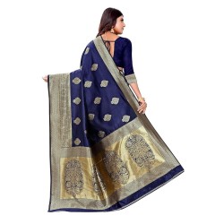 Women's Pure Kanjivaram Silk Saree Banarasi Silk Saree With Blouse Piece